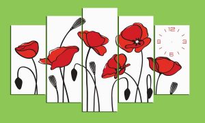 Tranh ghép bộ hoa tuylip đỏ 0014TP – Tranh decor – canvas thành phẩm