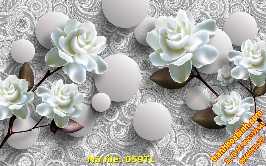 Tranh Tường Hoa Giả Ngọc 059TL - File gốc in tranh 3D