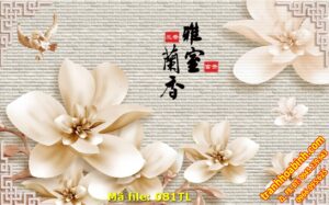 Tranh Hoa Lan Tường gạch 081TL – File hình gốc in tranh 3D