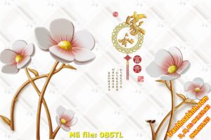 Tranh tường Hoa Trang Trí 085TL – File hình gốc in tranh 3D