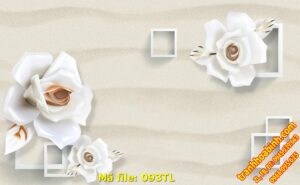 Hoa Hồng trắng 093TL – File gốc in tranh 3D