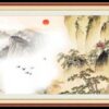 Tranh Mây Núi Cây Tùng 1004 - File gốc PSD Tranh Thủy Mặc