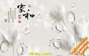 Hoa TuyLip giả ngọc 100TL – File gốc in tranh tường tranh lụa 3D