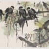 Đàn Chim Sáo Trên Cành Cây 1033 - File gốc JPG Tranh Thủy Mặc