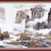 Tranh Mây Núi Dòng Suối 1058 - File gốc PSD Tranh Thủy Mặc