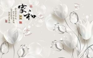 File tranh Hoa tuylip giả ngọc 147TL – File gốc 3D tranh tường tranh lụa