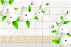 Hình Hoa lá ô vuông155TL – File gốc in tranh 3D