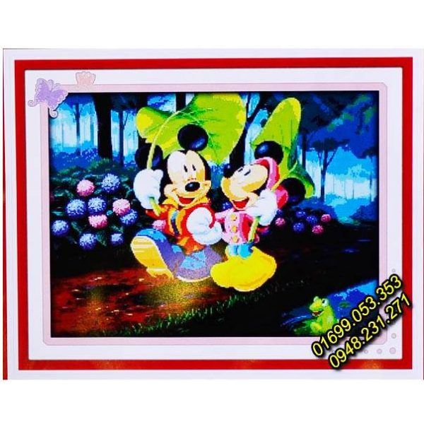 Tranh thêu chuột mickey - A558