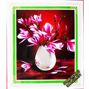Tranh thêu Bình hoa lan – A924