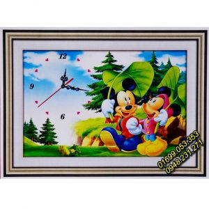 Tranh thêu Đồng hồ – Chuột Mickey – A1163