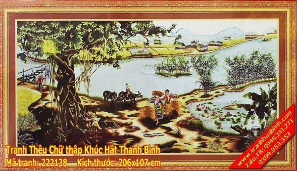 Tranh thêu chữ thập Khúc Hát Thanh Bình 222138