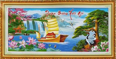 Tranh thêu chữ thập Thuận buồm xuôi gió 223226 - Tranh phong thủy
