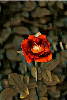 Bông Hoa Hồng đỏ 257TL – File gốc 3D tranh lụa tranh tường