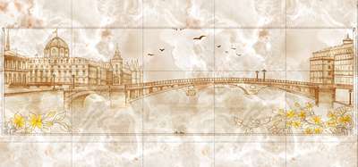 File tranh vân đá Lâu Đài cây cầu 272 - file gốc tranh trần sàn nhà
