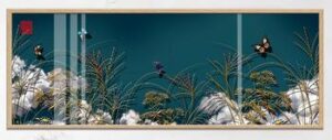 Hoa Cỏ và Tuyết Trắng 355TL – File gốc psd tranh deco tranh lụa