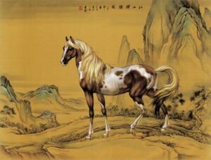 File tranh Mã Đáo Thành Công 483 – File gốc tranh Ngựa Thủy Mặc