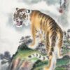 File tranh Hổ gầm trên núi 485 - File gốc tranh con hổ Thủy Mặc