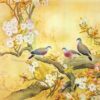 Chim Bồ Câu Hoa Mẫu Đơn 507 - File gốc Tranh Hoa Cỏ