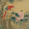 File tranh Chim Vẹt Hoa Mẫu Đơn 534 - File gốc Tranh Hoa Cỏ