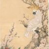 Chim Vẹt Trên Cây Hoa Đào 543 - File gốc Tranh Hoa Cỏ