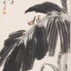 File tranh Đôi Chim Trên Tàu Lá 563 - File gốc Tranh Hoa Cỏ