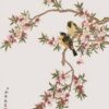 Đôi Chim Trên cành Hoa Đào 568 - File gốc Tranh Hoa Cỏ