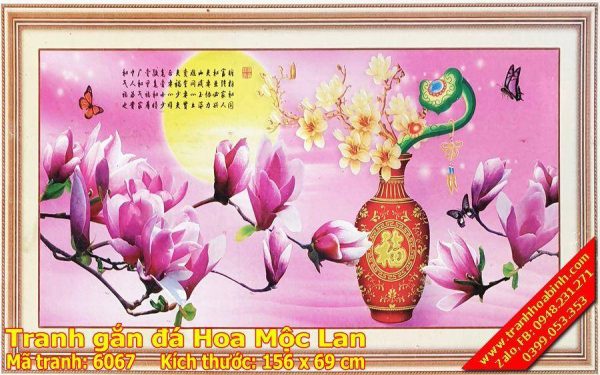 Tranh gắn đá Hoa Mộc Lan 6067