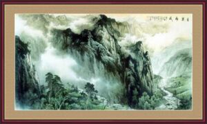 Tranh Thủy Mặc Mây Và Núi 711 – File gốc JPG Tranh Phong Cảnh