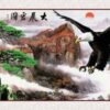 Tranh Đại Bàng Vượt Núi 809 - File gốc PSD Tranh Phong Cảnh