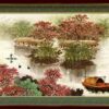 Tranh Làng Quê Sông Nước 813 - File gốc PSD Tranh Phong Cảnh