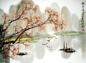 Tranh Phong Cảnh Núi Sông 847 – File gốc JPG Tranh Phong Cảnh