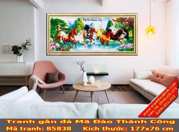 Tranh gắn đá Mã Đáo Thành Công 85838