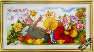 Tranh thêu Phật Di Lặc – Hòa Khí Sinh Tài – 88805