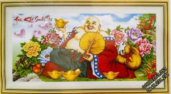 Tranh thêu Phật Di Lặc – Tiếu Khẩu Thường Khai