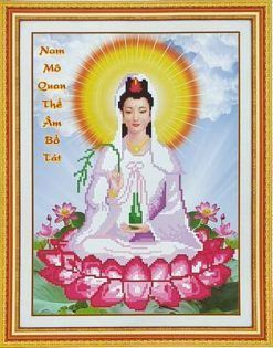 Tranh thêu chữ thập Phật Bà Quan Âm 88812 - Quan Thế Âm Bồ Tát