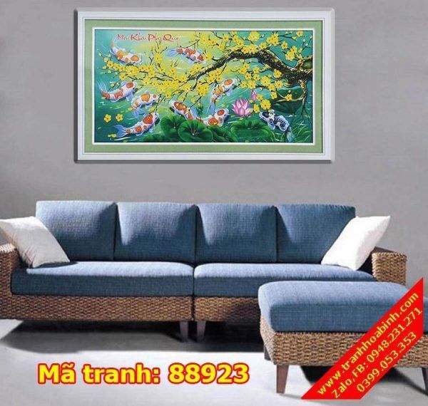 Tranh thêu chữ thập Mai Khai Phú Quý 88923