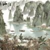 Ngôi Làng Ven Sông 935 - File gốc JPG Tranh Thủy Mặc