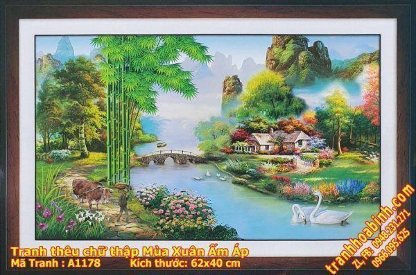 Tranh thêu chữ thập Mùa Xuân Ấm Áp A1178