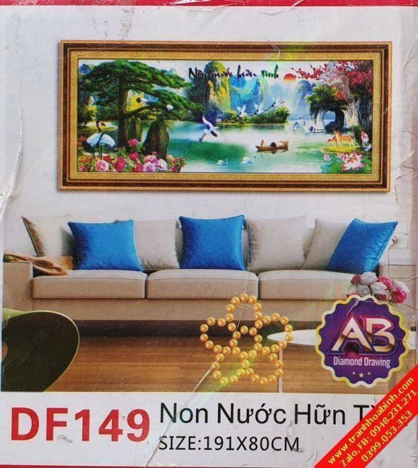 Tranh gắn đá Non Nước Hữu Tình DF149