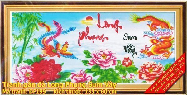 Tranh gắn đá Long Phụng Sum Vầy DF199