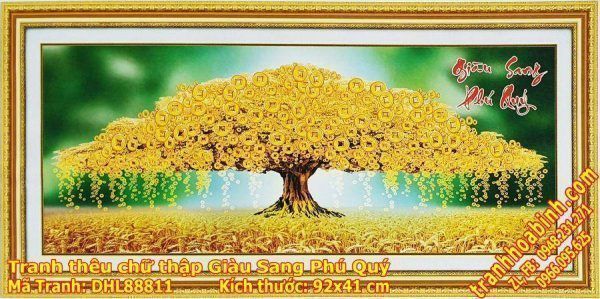 Tranh thêu chữ thập Giàu Sang Phú Quý 88811