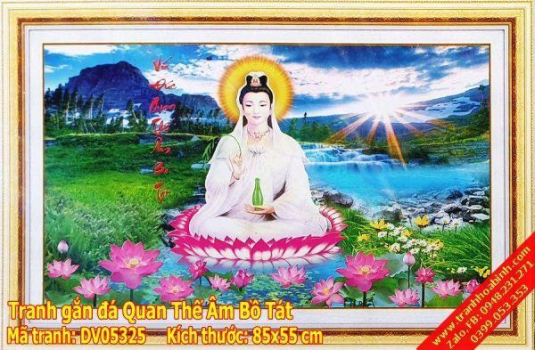 Tranh gắn đá Quan Thế Âm Bồ Tát DV05325