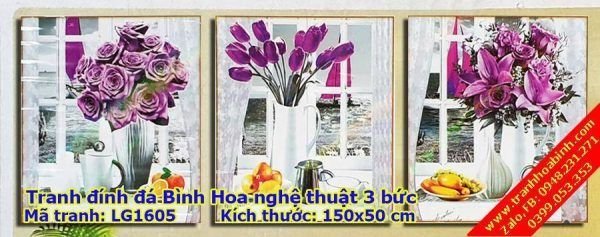 Tranh đính đá Bình Hoa Nghệ Thuật LG1605