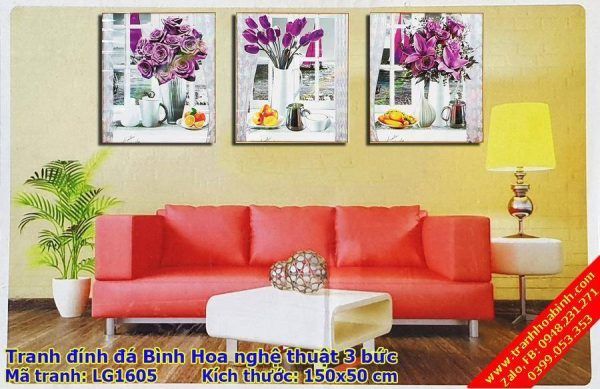 Tranh đính đá Bình Hoa Nghệ Thuật LG1605