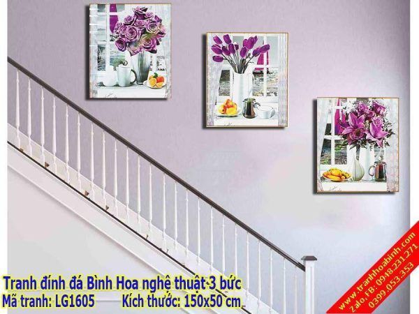 Tranh đính đá Bình Hoa Nghệ Thuật LG1605