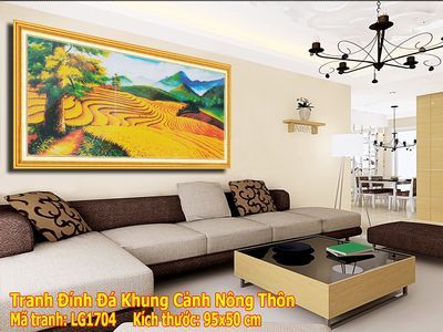 Tranh đính đá Khung Cảnh Nông Thôn