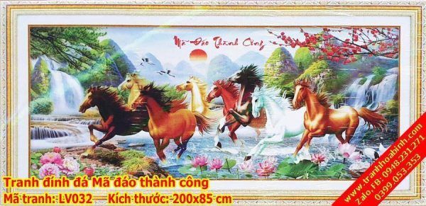 Tranh đính đá Mã Đáo Thành Công LV032