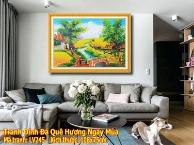 Tranh Đính đá Quê Hương Ngày Mùa LV245