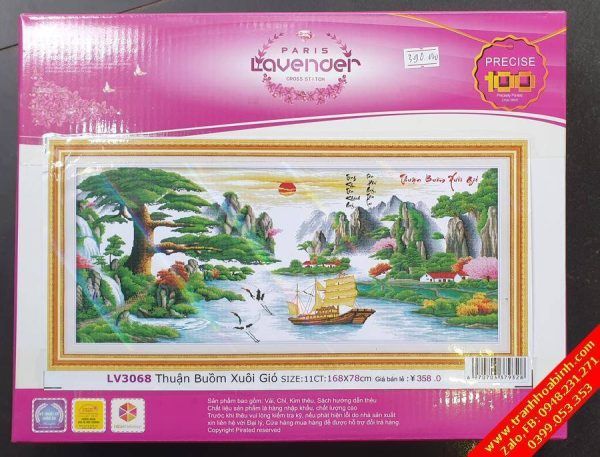 Kit Tranh thêu chữ thập Thuận buồm xuôi gió LV3068