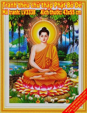 Tranh thêu chữ thập Phật Bồ Đề LV3338 – Phật Thích Ca Mâu Ni